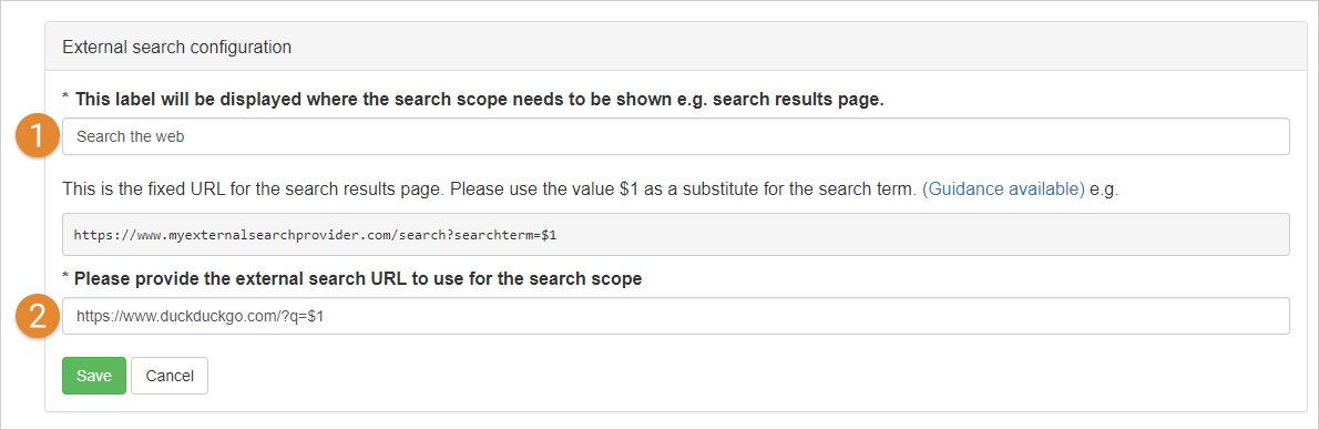external search scope setup example