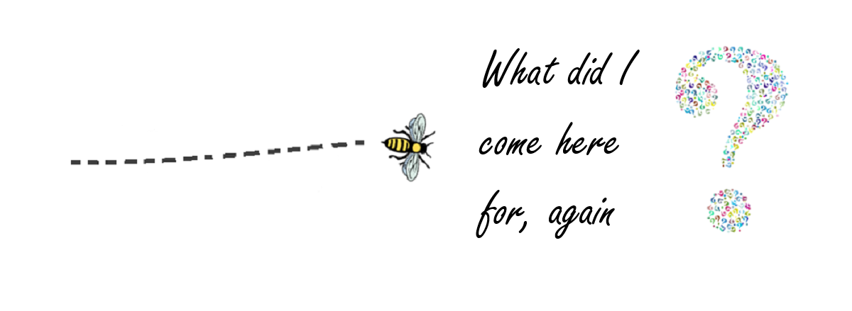 The image shows a bee stopping in mid-flight with text 'What did I come here for, again?', to illustrate how a server process can time-out when there is inadequate memory. 