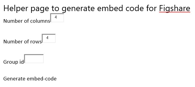 screenshot helper page for Figshare code generator