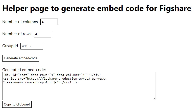 screenshot helper page for Figshare copy generated embed code
