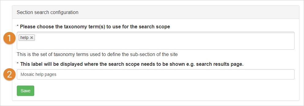 creating a section search scope