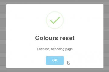 Colours reset success